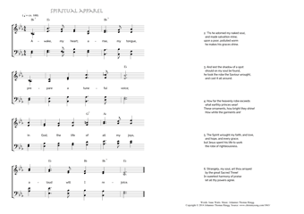 Hymn score of: Awake, my heart; arise, my tongue - Spiritual apparel (Isaac Watts/Johannes Thomas Rüegg)