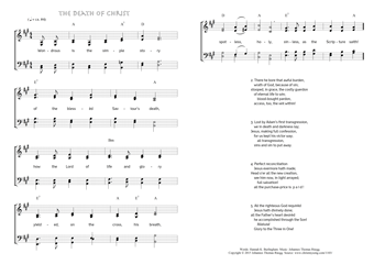 Hymn score of: Wondrous is the simple story - The Death of Christ (Hannah K. Burlingham/Johannes Thomas Rüegg)