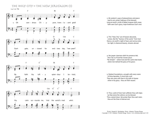Hymn score of: Oh wondrous City: pure, translucent gold! - The Holy City – The New Jerusalem (1) (Hannah K. Burlingham/Johannes Thomas Rüegg)