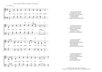 Hymn score of: The trumpet shall sound (Thomas Kelly/Johannes Thomas Rüegg)