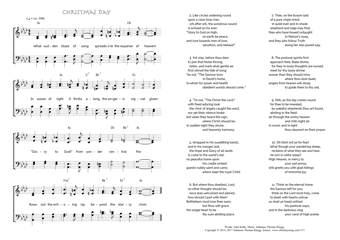 Hymn score of: What sudden blaze of song - Christmas Day (John Keble/Johannes Thomas Rüegg)