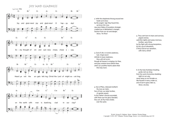 Hymn score of: Joy and gladness! joy and gladness! (George W. Bethune/Johannes Thomas Rüegg)