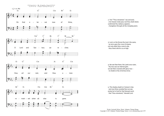 Hymn score of: On that eternal love of thine - "Thou remainest" (Gertrude Helyar/Johannes Thomas Rüegg)