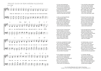 Hymn score of: Freut im Herrn euch allewege - Freuet euch in dem Herrn allewege (Carl Johann Philipp Spitta/Johannes Thomas Rüegg)
