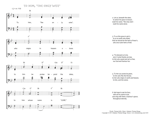 Hymn score of: To him, "the only wise" (Thomas Kelly/Johannes Thomas Rüegg)