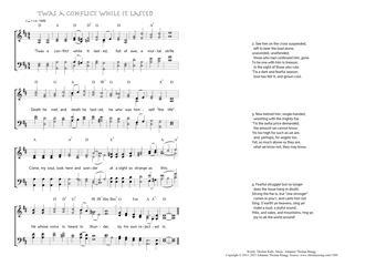 Hymn score of: 'Twas a conflict while it lasted (Thomas Kelly/Johannes Thomas Rüegg)