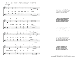 Hymn score of: Say, who they are who have believed (Thomas Kelly/Johannes Thomas Rüegg)