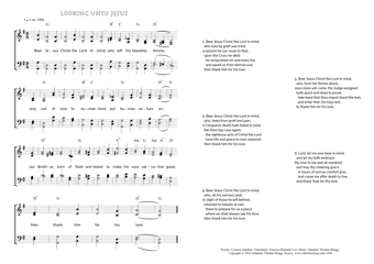 Hymn score of: Bear Jesus Christ the Lord in mind - Looking unto Jesus (Cyriacus Günther/Frances Elizabeth Cox/Johannes Thomas Rüegg)