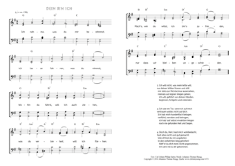 Hymn score of: Ich nehme, was du mir bestimmst - Dein bin ich (Carl Johann Philipp Spitta/Johannes Thomas Rüegg)
