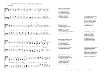 Hymn score of: O Jesus, meine Sonne - Leben und volle Genüge in Jesus (Carl Johann Philipp Spitta/Johannes Thomas Rüegg)