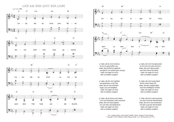 Hymn score of: Liebe, die du mich zum Bilde - Lied an den Gott der Liebe (Angelus Silesius/Johannes Thomas Rüegg)