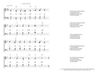 Hymn score of: Nu andaktstimmen inne är - Min Gud (Carl Johann Philipp Spitta/Torsten Lundberg/Johannes Thomas Rüegg)