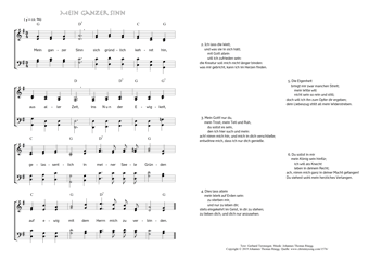 Hymn score of: Mein ganzer Sinn (Gerhard Tersteegen/Johannes Thomas Rüegg)