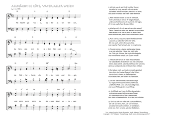 Hymn score of: Allmächt'ge Güte, Vater aller Wesen (Johann Gottfried Herder/Johannes Thomas Rüegg)