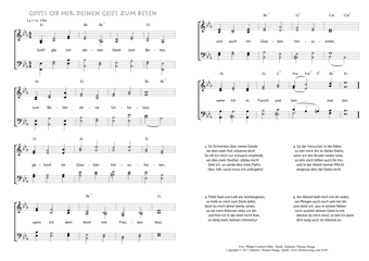 Hymn score of: Gott! gib mir deinen Geist zum Beten (Philipp Friedrich Hiller/Johannes Thomas Rüegg)