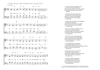 Hymn score of: Mein Trost und Anker in aller Not (Ernst Gottlieb Woltersdorf/Johannes Thomas Rüegg)