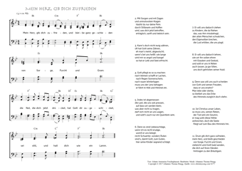 Hymn score of: Mein Herz, gib dich zufrieden (Johann Anastasius Freylinghausen/Johannes Thomas Rüegg)