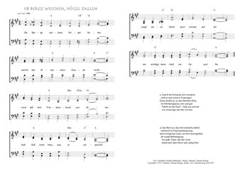 Hymn score of: Ob Berge weichen, Hügel fallen (Jonathan Friedrich Bahnmaier/Johannes Thomas Rüegg)