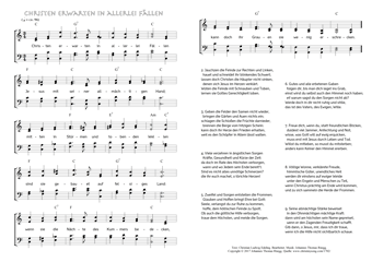 Hymn score of: Christen erwarten in allerlei Fällen (Christian Ludwig Edeling/Johannes Thomas Rüegg)