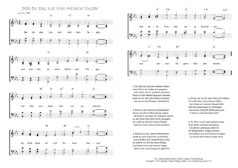 Hymn score of: Der du das Los von meinen Tagen (Johann Samuel Patzke/Johannes Thomas Rüegg)