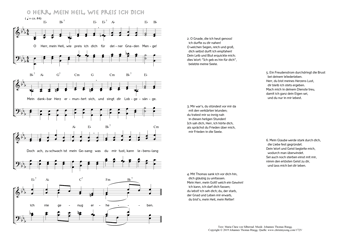 Hymn score of: O Herr, mein Heil, wie preis ich dich (Maria Clara von Silberrad/Johannes Thomas Rüegg)