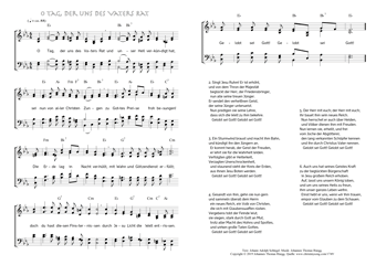 Hymn score of: O Tag, der uns des Vaters Rat (Johann Adolph Schlegel/Johannes Thomas Rüegg)