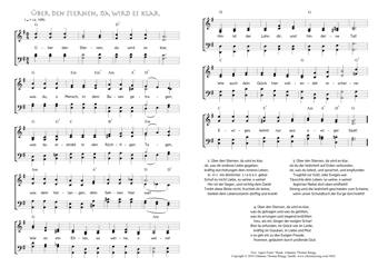 Hymn score of: Über den Sternen, da wird es klar (Agnes Franz/Johannes Thomas Rüegg)