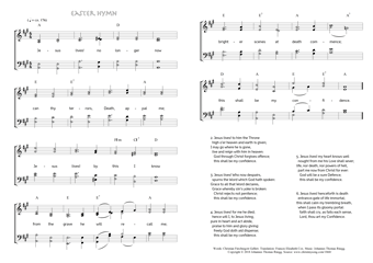 Hymn score of: Jesus lives! no longer now - Easter hymn (Christian Fürchtegott Gellert/Frances Elizabeth Cox/Johannes Thomas Rüegg)