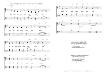 Hymn score of: Shepherd of the chosen number (Thomas Kelly/Johannes Thomas Rüegg)