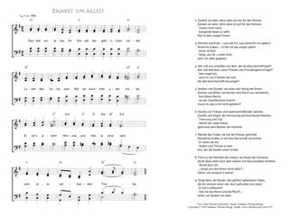 Hymn score of: Danket um alles, ihr Kinder der göttlichen Liebe! (Meta Heusser-Schweizer/Johannes Thomas Rüegg)