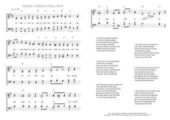 Hymn score of: Erheb, o meine Seele, dich (Peter Lackmann/Johannes Thomas Rüegg)