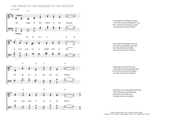 Hymn score of: We speak of the realms of the blessed (Elizabeth Mills/Johannes Thomas Rüegg)