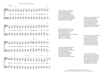 Hymn score of: Peaceful lay the doomèd city - Precious Tears (John S. B. Monsell/Johannes Thomas Rüegg)
