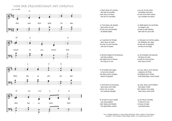 Hymn score of: Ach, lass dich jetzt finden - Von der Freundschaft mit Christus (Ludämilia Elisabeth von Schwarzburg-Rudolstadt/Johannes Thomas Rüegg)