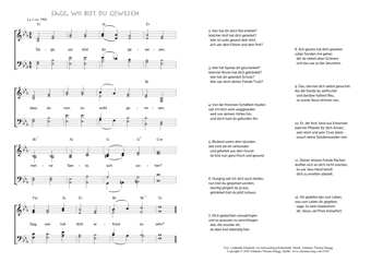 Hymn score of: Sage, wo bist du gewesen (Ludämilia Elisabeth von Schwarzburg-Rudolstadt/Johannes Thomas Rüegg)