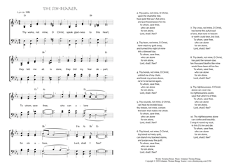 Hymn score of: Thy works, not mine, O Christ - The Sin-Bearer (Horatius Bonar/Johannes Thomas Rüegg)