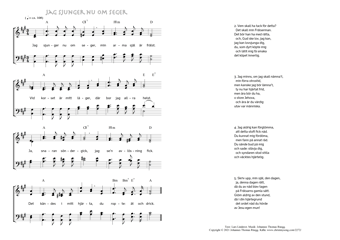 Hymn score of: Jag sjunger nu om seger (Lars Linderot/Johannes Thomas Rüegg)