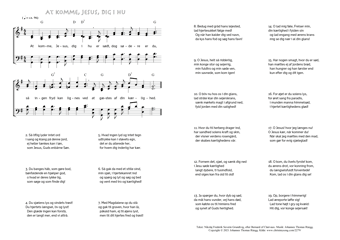 Hymn score of: At komme, Jesus, dig i hu (Bernard of Clairvaux/Nikolaj Frederik Severin Grundtvig/Johannes Thomas Rüegg)