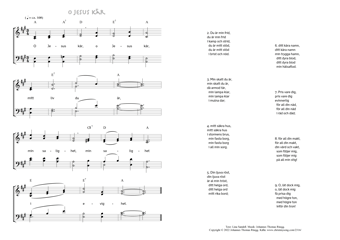 Hymn score of: O Jesus kär (Lina Sandell/Johannes Thomas Rüegg)