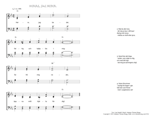 Hymn score of: Herre, jag beder (Lina Sandell/Johannes Thomas Rüegg)