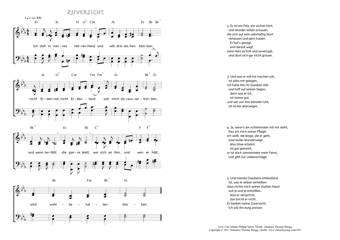 Hymn score of: Ich steh in meines Herren Hand - Zuversicht (Carl Johann Philipp Spitta/Johannes Thomas Rüegg)