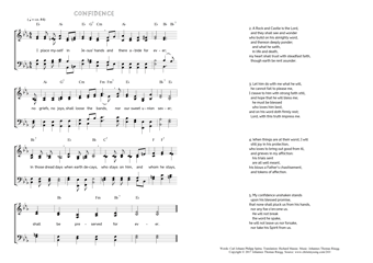 Hymn score of: I place myself in Jesus' hands - Confidence (Carl Johann Philipp Spitta/Richard Massie/Johannes Thomas Rüegg)