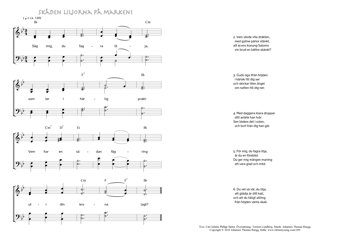 Hymn score of: Säg mig, du fagra lilja - Skåden liljorna på marken! (Carl Johann Philipp Spitta/Torsten Lundberg/Johannes Thomas Rüegg)