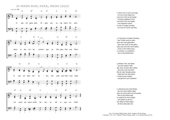Hymn score of: O wär ich ganz dein Eigen - So nimm nun, Herr, meine Seele! (Carl Johann Philipp Spitta/Johannes Thomas Rüegg)