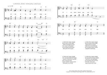 Hymn score of: Under dine vingers skygge (Herman Andreas Timm/Johannes Thomas Rüegg)