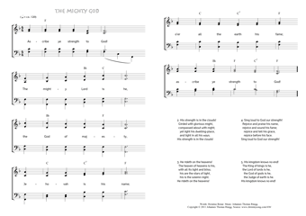 Hymn score of: Ascribe ye strength to God - The mighty God (Horatius Bonar/Johannes Thomas Rüegg)