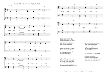 Hymn score of: Rufe mich an in der Not (Johannes Thomas Rüegg)