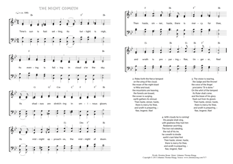 Hymn score of: Time's sun is fast setting - The night cometh (Horatius Bonar/Johannes Thomas Rüegg)