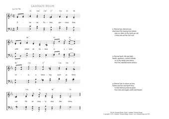 Hymn score of: Eternal Father, gracious One - Laudate Deum (Horatius Bonar/Johannes Thomas Rüegg)