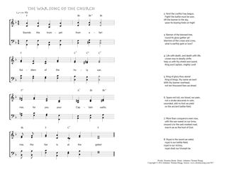 Hymn score of: Sounds the trumpet from afar! - The War Song of the Church (Horatius Bonar/Johannes Thomas Rüegg)